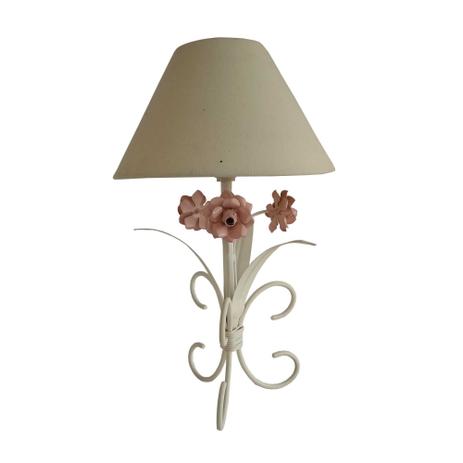 Abajur Luminaria Infantil para Quarto de Menina Rustico com Flores - Libertas Rosas Artesanato Menor preço em Abajur Luminaria Infantil para Quarto de Menina Rustico com Flores - Libertas Rosas Artesanato