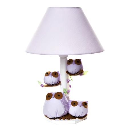 Abajur Madeira Coruja Lilás Quarto Bebê Infantil Menina - Potinho de mel Menor preço em Abajur Madeira Coruja Lilás Quarto Bebê Infantil Menina - Potinho de mel