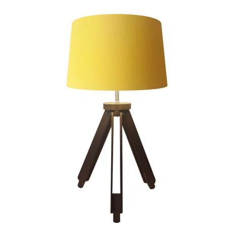 Abajur Tripe Madeira Md-2011 Cupula Tecido 20/27x30cm Amarelo - Vivare iluminação Menor preço em Abajur Tripe Madeira Md-2011 Cupula Tecido 20/27x30cm Amarelo - Vivare iluminação
