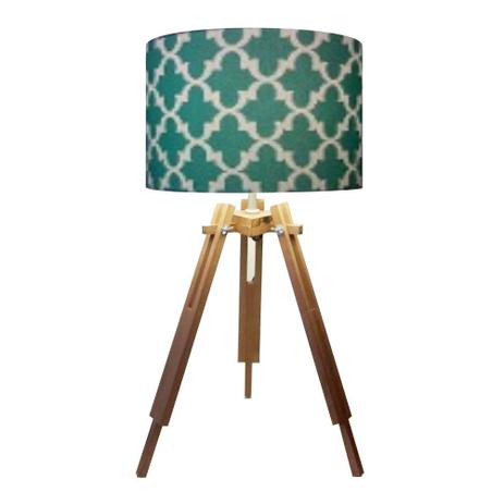 Abajur Tripe Madeira Md-2015 Cupula Tecido 35x25cm Estampa Verde - Vivare iluminação Menor preço em Abajur Tripe Madeira Md-2015 Cupula Tecido 35x25cm Estampa Verde - Vivare iluminação