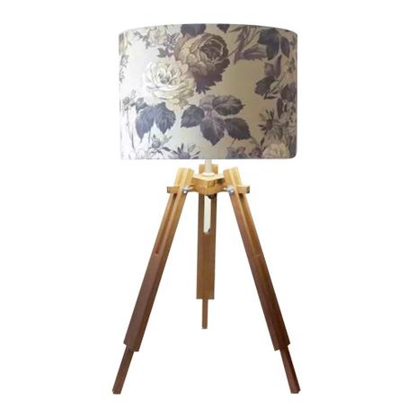 Abajur Tripe Madeira Md-2015 Cupula Tecido 35x25cm Floral Musgo - Vivare iluminação Menor preço em Abajur Tripe Madeira Md-2015 Cupula Tecido 35x25cm Floral Musgo - Vivare iluminação