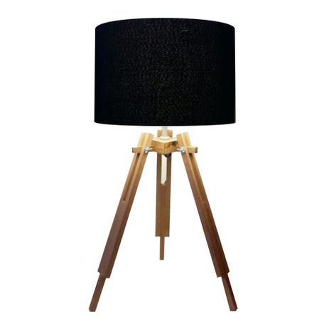 Abajur Tripe Madeira Md-2015 Cupula Tecido 35x25cm Preto - Vivare iluminação Menor preço em Abajur Tripe Madeira Md-2015 Cupula Tecido 35x25cm Preto - Vivare iluminação