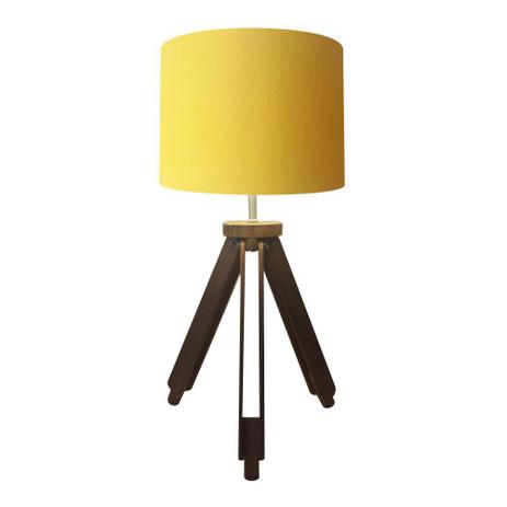 Abajur Tripe Madeira Md-2021 Cupula Tecido 30x25cm Amarelo - Vivare iluminação Menor preço em Abajur Tripe Madeira Md-2021 Cupula Tecido 30x25cm Amarelo - Vivare iluminação