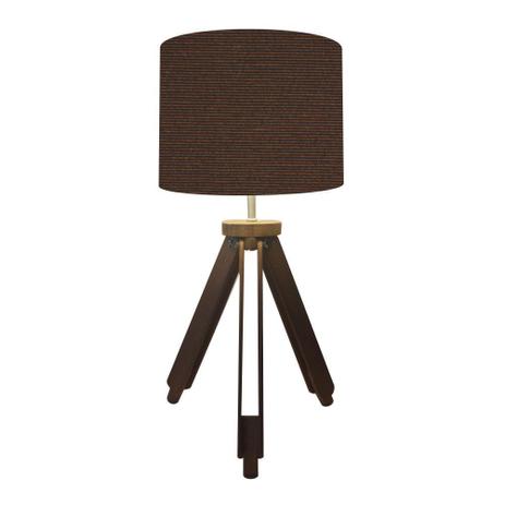 Abajur Tripe Madeira Md-2021 Cupula Tecido 30x25cm Cafe - Vivare iluminação Menor preço em Abajur Tripe Madeira Md-2021 Cupula Tecido 30x25cm Cafe - Vivare iluminação