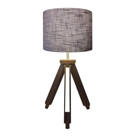Abajur Tripe Madeira Md-2021 Cupula Tecido 30x25cm Cinza - Vivare iluminação Menor preço em Abajur Tripe Madeira Md-2021 Cupula Tecido 30x25cm Cinza - Vivare iluminação