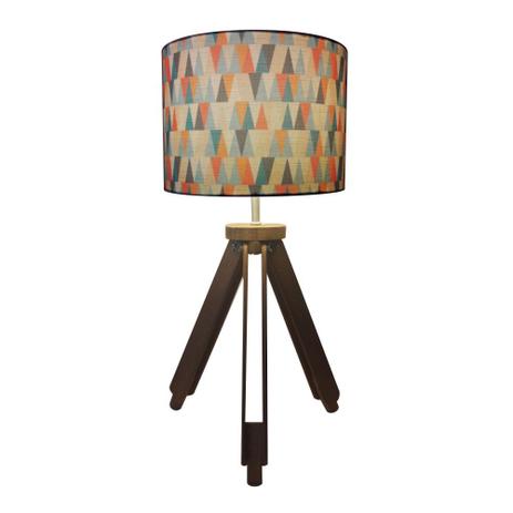 Abajur Tripe Madeira Md-2021 Cupula Tecido 30x25cm Piramides - Vivare iluminação Menor preço em Abajur Tripe Madeira Md-2021 Cupula Tecido 30x25cm Piramides - Vivare iluminação