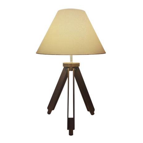 Abajur Tripe Madeira Md-2023 Cupula Tecido 25/15x40cm Algodao Cru - Vivare iluminação Menor preço em Abajur Tripe Madeira Md-2023 Cupula Tecido 25/15x40cm Algodao Cru - Vivare iluminação