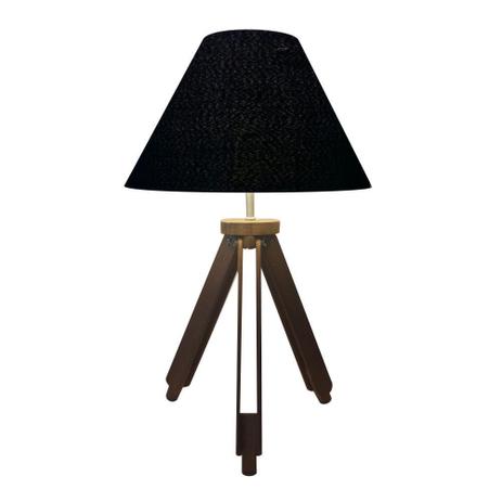 Abajur Tripe Madeira Md-2023 Cupula Tecido 25/15x40cm Preto - Vivare iluminação Menor preço em Abajur Tripe Madeira Md-2023 Cupula Tecido 25/15x40cm Preto - Vivare iluminação