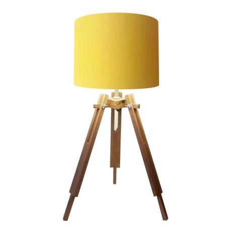 Abajur Tripe Madeira Md-2024 Cupula Tecido 30x25cm Amarelo - Vivare iluminação Menor preço em Abajur Tripe Madeira Md-2024 Cupula Tecido 30x25cm Amarelo - Vivare iluminação