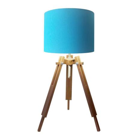 Abajur Tripe Madeira Md-2024 Cupula Tecido 30x25cm Azul Turquesa - Vivare iluminação Menor preço em Abajur Tripe Madeira Md-2024 Cupula Tecido 30x25cm Azul Turquesa - Vivare iluminação