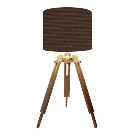 Abajur Tripe Madeira Md-2024 Cupula Tecido 30x25cm Cafe - Vivare iluminação Menor preço em Abajur Tripe Madeira Md-2024 Cupula Tecido 30x25cm Cafe - Vivare iluminação