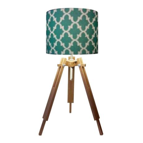 Abajur Tripe Madeira Md-2024 Cupula Tecido 30x25cm Estampa Verde - Vivare iluminação Menor preço em Abajur Tripe Madeira Md-2024 Cupula Tecido 30x25cm Estampa Verde - Vivare iluminação