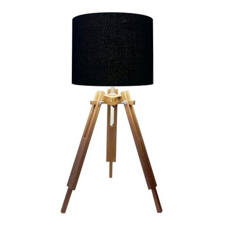 Abajur Tripe Madeira Md-2024 Cupula Tecido 30x25cm Preto - Vivare iluminação Menor preço em Abajur Tripe Madeira Md-2024 Cupula Tecido 30x25cm Preto - Vivare iluminação