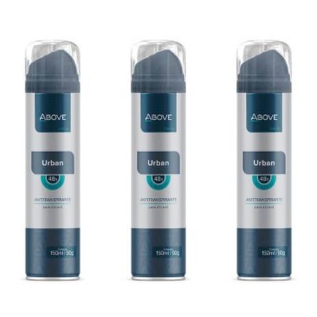 Above Men Urban Desodorante Aerosol 48h 150ml (Kit C/03) Menor preço em Above Men Urban Desodorante Aerosol 48h 150ml (Kit C/03)
