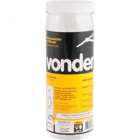 Abraçadeira de nylon branca tubo com 300 peças Vonder Branco Menor preço em Abraçadeira de nylon branca tubo com 300 peças Vonder Branco