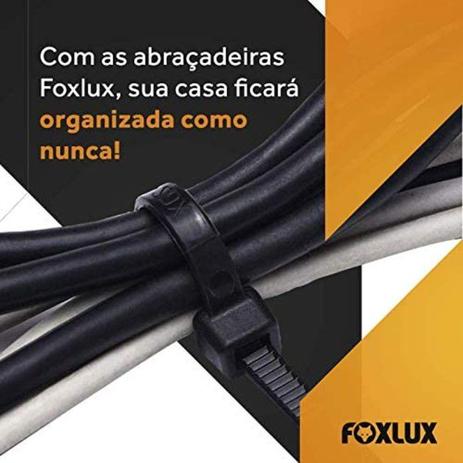 Abraçadeira Foxlux, Nylon 200 x 4,8mm, Pct com 100 unid, PT Mod. 18.17 Menor preço em Abraçadeira Foxlux, Nylon 200 x 4,8mm, Pct com 100 unid, PT Mod. 18.17