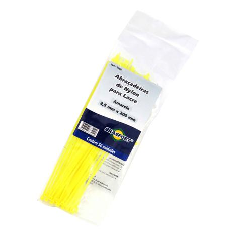 Abraçadeiras De Nylon Para Lacre Amarela 2,5mm X 200mm - Brasfort Menor preço em Abraçadeiras De Nylon Para Lacre Amarela 2,5mm X 200mm - Brasfort