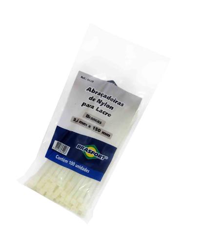Abraçadeiras De Nylon Para Lacre Branca- 3,6mm X 150mm - Brasfort Menor preço em Abraçadeiras De Nylon Para Lacre Branca- 3,6mm X 150mm - Brasfort