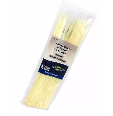 Abraçadeiras De Nylon Para Lacre Brancas 3,6mm X 300mm - Brasfort Menor preço em Abraçadeiras De Nylon Para Lacre Brancas 3,6mm X 300mm - Brasfort