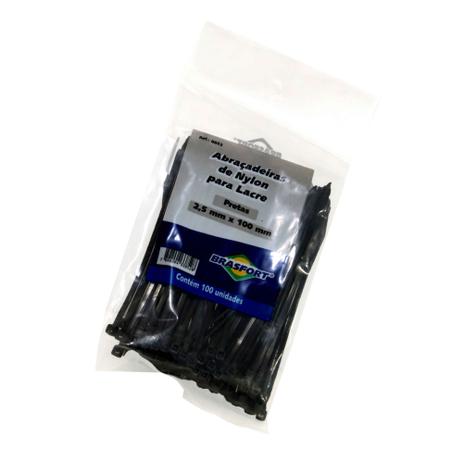 Abraçadeiras De Nylon Para Lacre Preta 2,5mm X 100mm - Brasfort Menor preço em Abraçadeiras De Nylon Para Lacre Preta 2,5mm X 100mm - Brasfort