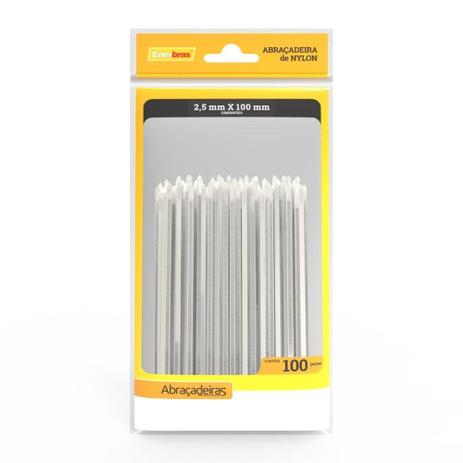 Abracadeiras nylon enerbras 2,5x100mm incolor Menor preço em Abracadeiras nylon enerbras 2,5x100mm incolor