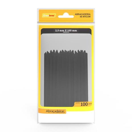 Abracadeiras nylon enerbras 2,5x100mm preta Menor preço em Abracadeiras nylon enerbras 2,5x100mm preta