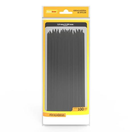 Abracadeiras nylon enerbras 2,5x200mm preta Menor preço em Abracadeiras nylon enerbras 2,5x200mm preta
