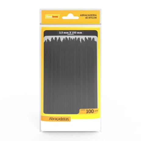Abracadeiras nylon enerbras 3,5x150mm preta Menor preço em Abracadeiras nylon enerbras 3,5x150mm preta
