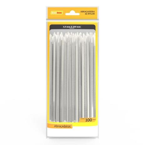 Abracadeiras nylon enerbras 4,5x200mm incolor Menor preço em Abracadeiras nylon enerbras 4,5x200mm incolor