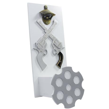 Abridor de Garrafas de Parede Guns Com Porta Tampinhas Decorativo - Geton concept é ruim? Abridor de Garrafas de Parede Guns Com Porta Tampinhas Decorativo - Geton concept é boa?