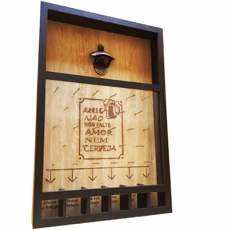 Abridor de Garrafas para Parede Drink Game Churrasco - MDF 6mm Preto e Amadeirado - Amóveis Menor preço em Abridor de Garrafas para Parede Drink Game Churrasco - MDF 6mm Preto e Amadeirado - Amóveis