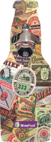 Abridor garrafa de parede - rótulos cerveja - Brasfoot Menor preço em Abridor garrafa de parede - rótulos cerveja - Brasfoot