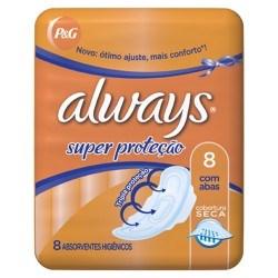 Absorvente Always Básico Malha Seca com abas 8 unidades Menor preço em Absorvente Always Básico Malha Seca com abas 8 unidades