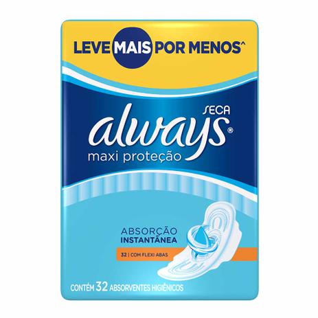 Absorvente Always Maxi Proteção Seca com Abas 32 Unidades é boa?