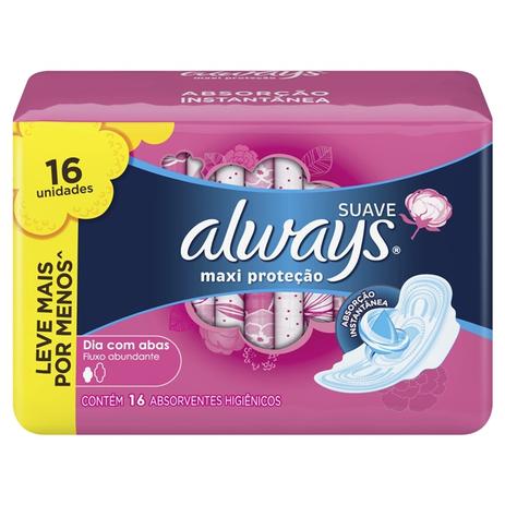 Absorvente Always Proteção Total Cobertura Suave com Abas Leve 16 Pague 14 é ruim? Absorvente Always Proteção Total Cobertura Suave com Abas Leve 16 Pague 14 é boa?