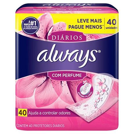 Absorvente Always Protetor Diário 40 Unidades Menor preço em Absorvente Always Protetor Diário 40 Unidades