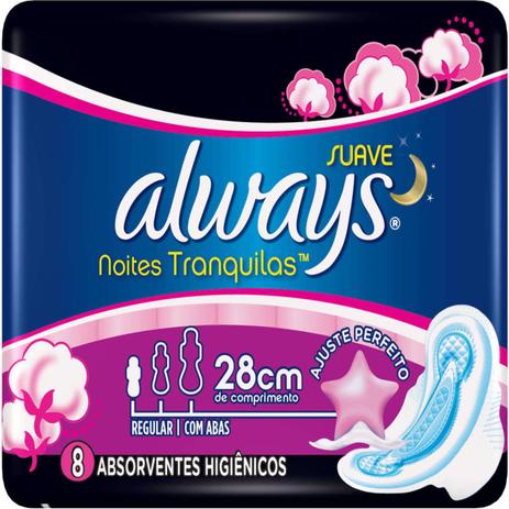 Absorvente com abas always c/8 proteção total noturno - Sem marca é boa?