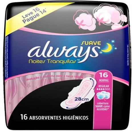 Absorvente com abas always proteção total pink noturno l16 p14 - Sem marca Menor preço em Absorvente com abas always proteção total pink noturno l16 p14 - Sem marca