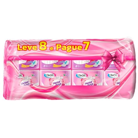 Absorvente com abas clin off l8p7 suave com abas c/8 Menor preço em Absorvente com abas clin off l8p7 suave com abas c/8