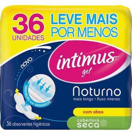 Absorvente com abas intimus gel c/36 noturno seca - Sem marca Menor preço em Absorvente com abas intimus gel c/36 noturno seca - Sem marca