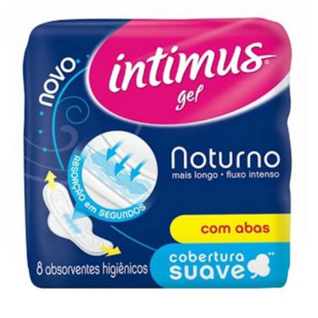 Absorvente com abas intimus gel c/8 noturn suave - Sem marca Menor preço em Absorvente com abas intimus gel c/8 noturn suave - Sem marca