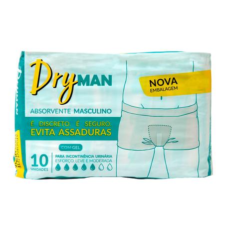 Absorvente Dryman Masculino c/10 unidades Menor preço em Absorvente Dryman Masculino c/10 unidades