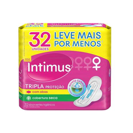 Absorvente Externo Intimus Tripla Proteção Seca com Abas - 32 unidades Menor preço em Absorvente Externo Intimus Tripla Proteção Seca com Abas - 32 unidades