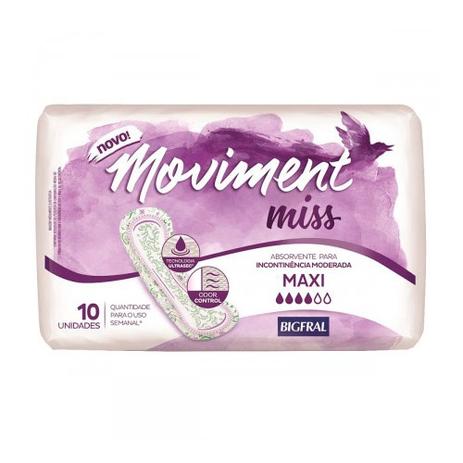 Absorvente Geriátrico Bigfral Moviment Miss Maxi 10 Unidades Menor preço em Absorvente Geriátrico Bigfral Moviment Miss Maxi 10 Unidades