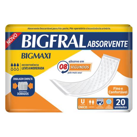 Absorvente Geriátrico Bigmaxi Super 20 Unidades Menor preço em Absorvente Geriátrico Bigmaxi Super 20 Unidades