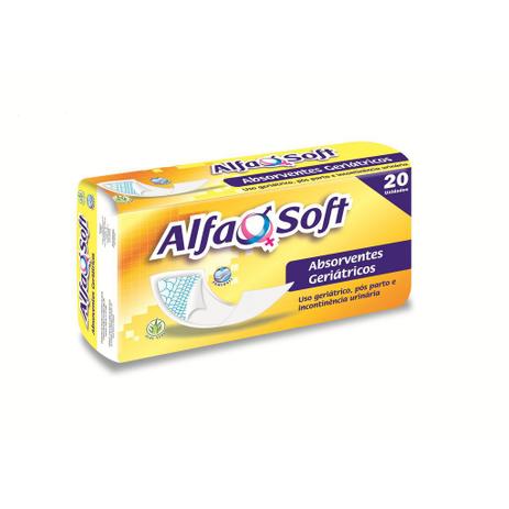 Absorvente geriátrico descartável pacote com 20 unidades - alfa soft Menor preço em Absorvente geriátrico descartável pacote com 20 unidades - alfa soft