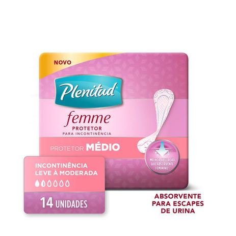 Absorvente Geriátrico Plenitud Femme Médio 14 Unidades Menor preço em Absorvente Geriátrico Plenitud Femme Médio 14 Unidades