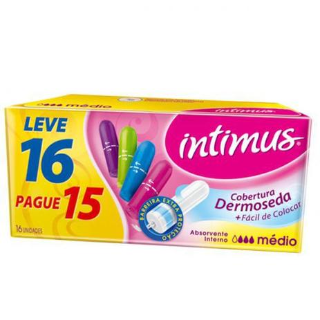 absorvente interno intimus medio 16 unidades - kimberly Menor preço em absorvente interno intimus medio 16 unidades - kimberly