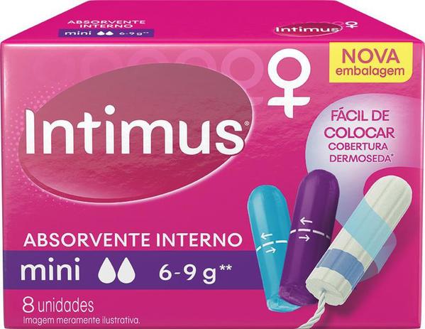 Absorvente Interno Intimus Mini 8 Unidades Menor preço em Absorvente Interno Intimus Mini 8 Unidades