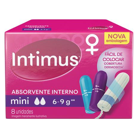 Absorvente Interno Intimus Mini - Caixa Com 8 Unidades Menor preço em Absorvente Interno Intimus Mini - Caixa Com 8 Unidades